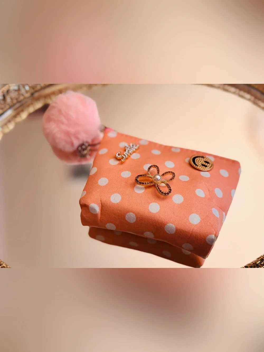 NWOT Embellished Polka Dot Coin Pouch Keychain – Choose ONE